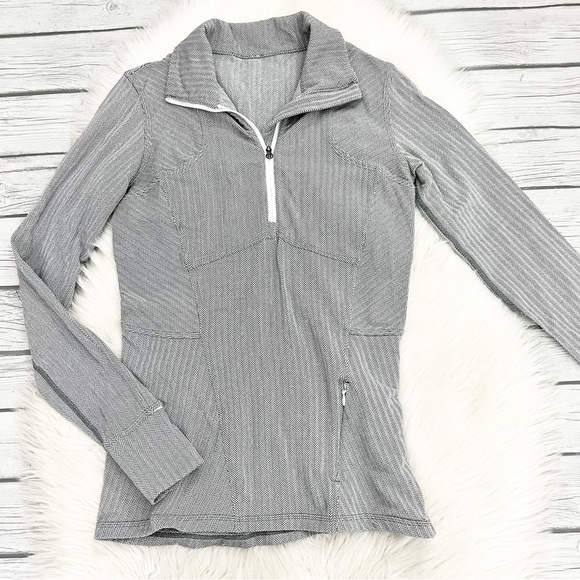 Lululemon Kanto Catch Me Gray Herringbone half Zip Jacket - Picture 3 of 8